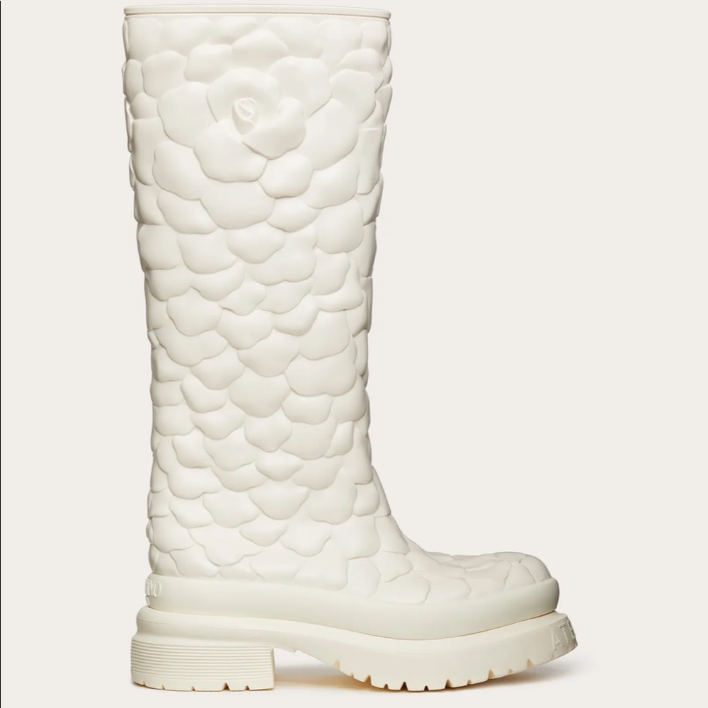 Valentino White Rose Boots - Picture 2 of 8